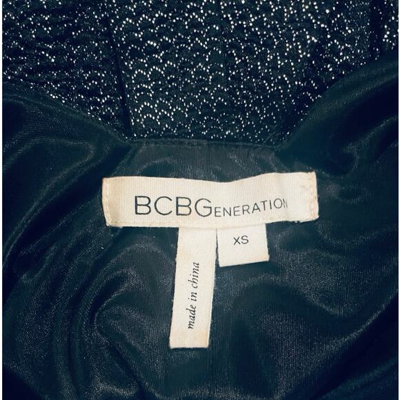 BCBG Generation Black Metallic Open Back Mini Dress XS - Picture 4 of 8